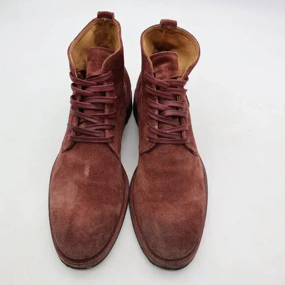 John Varvatos Freeman Lace Chukka Men EU 8.5 Burgundy Suede  display picture 3